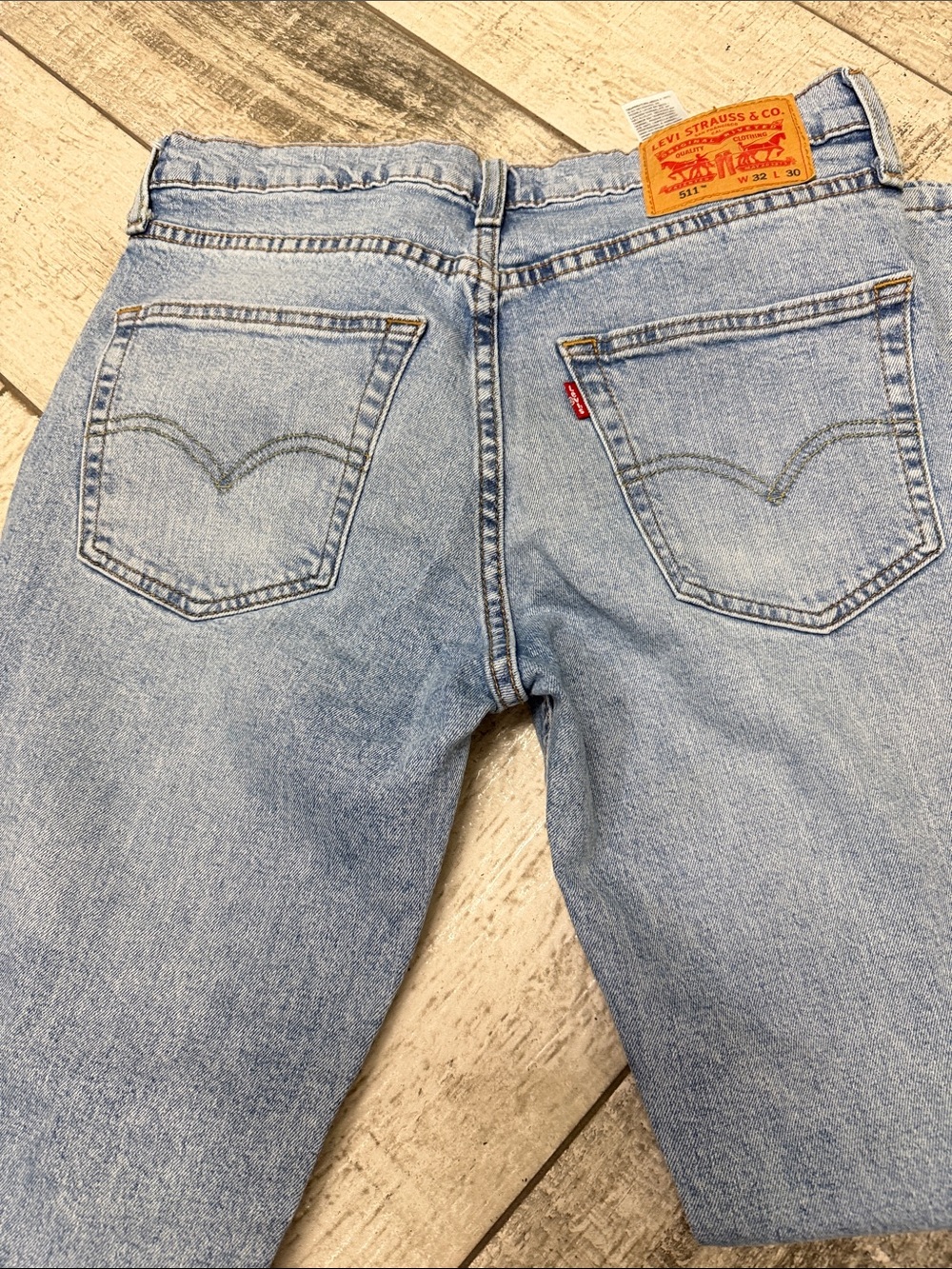 Levi's Light Blue Straight Leg Jeans - Picture 4 of 4
